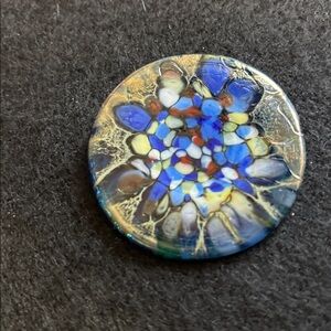 Handmade fused glass brooch pin!